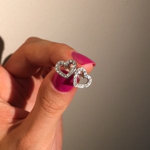 CZ HEART STUDS EARRINGS